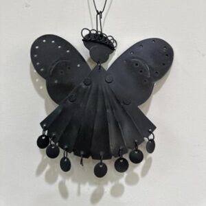Black Metal Butterfly Pendant Necklace